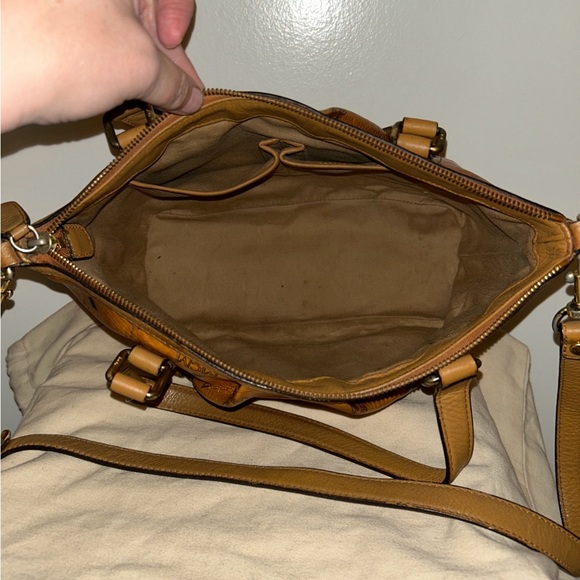 MCM Visetos Cognac Tote Bag . With Crossbody strap - Picture 13 of 16